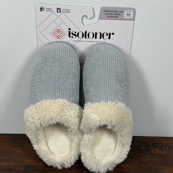 Isotoner Women's Slip on faux fur hard sole house slippers size Large 8.5-9 - Picture 1 of 7